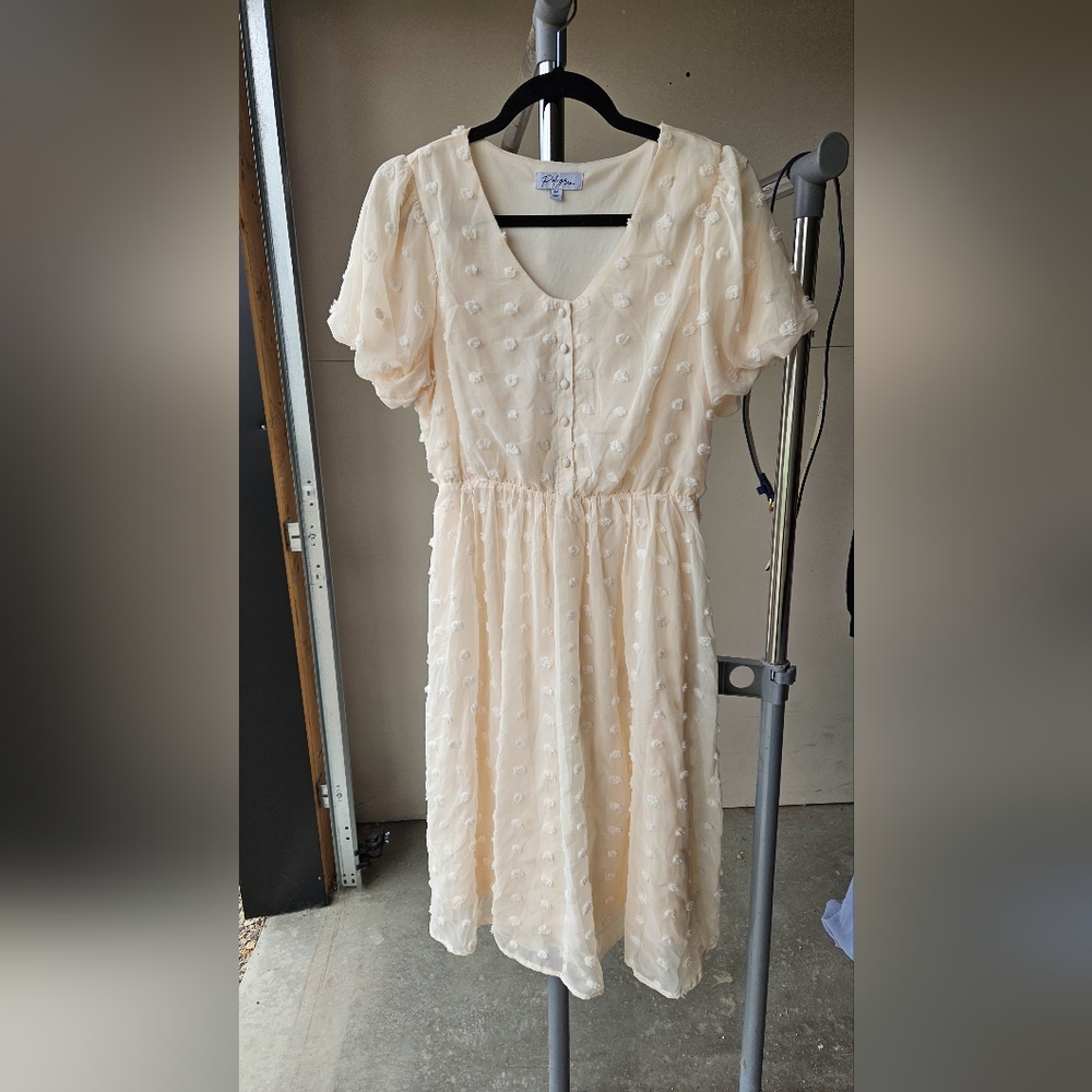 Cream Swiss Dot Dress New